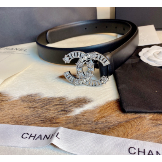 Chanel logo leather strip